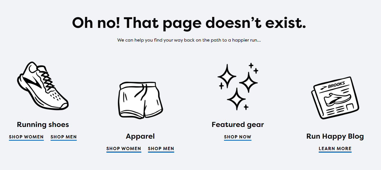 Brooks Running’s 404 Error Page