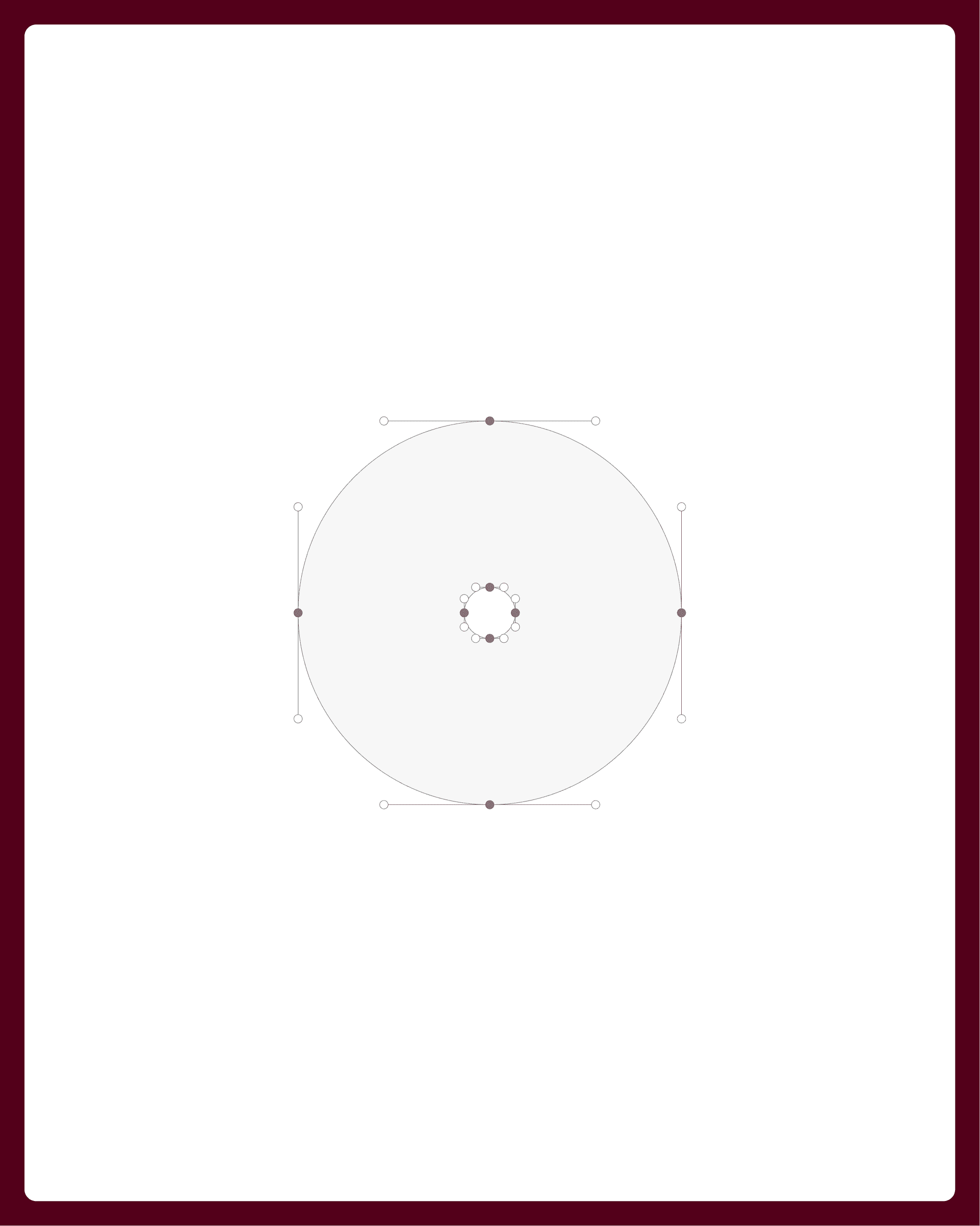 Onna logo construction guide showing circular design elements