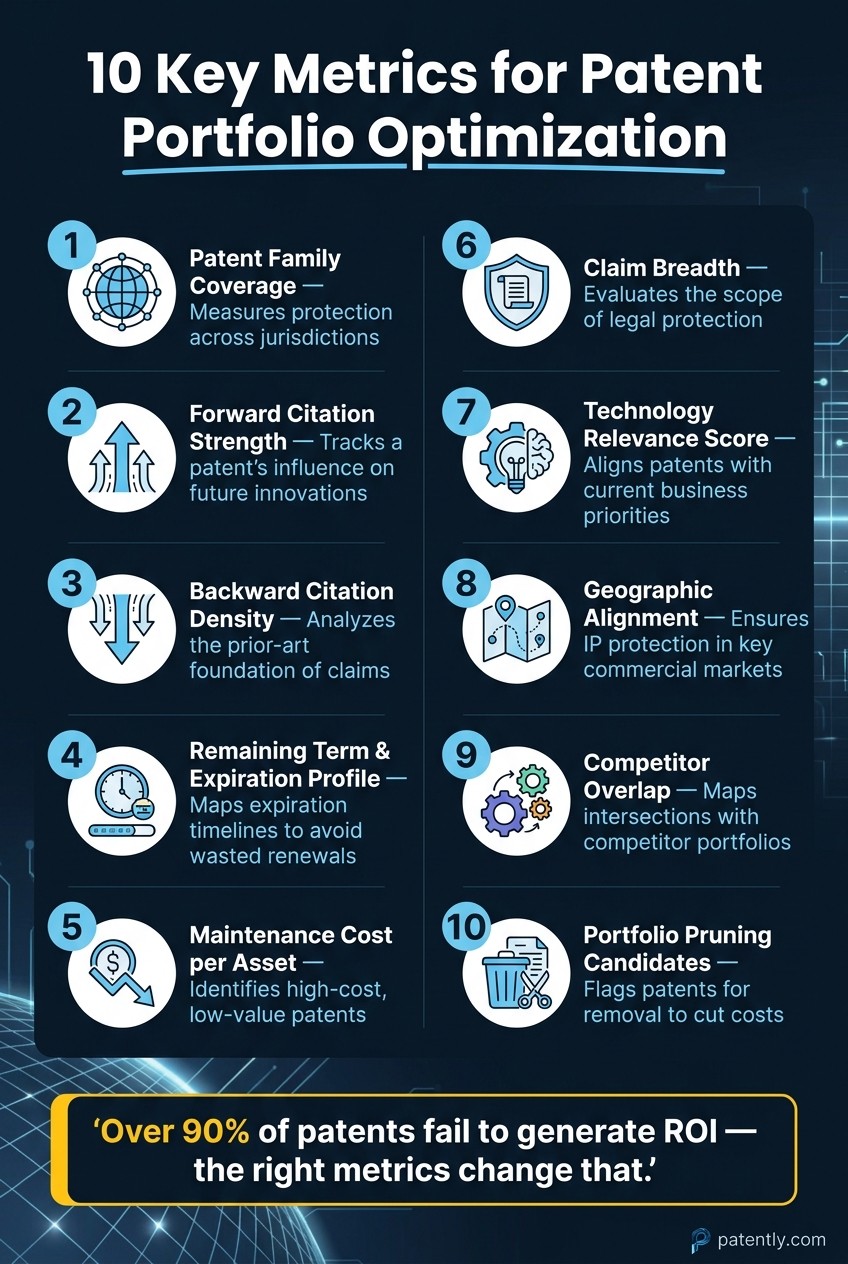 10 Key Metrics for Patent Portfolio Optimization