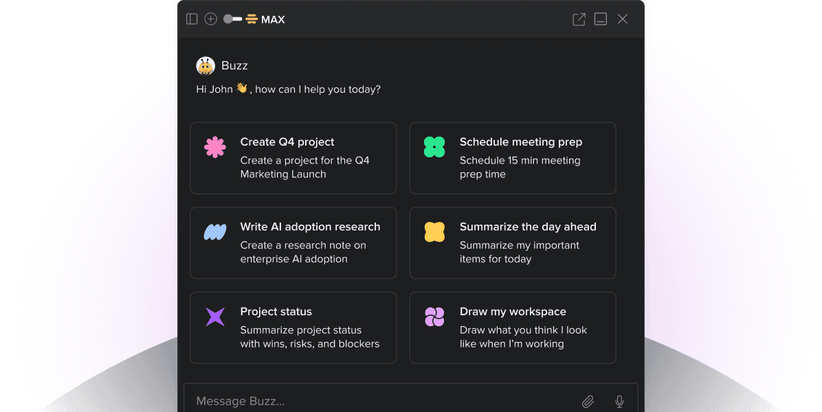 Chat y proyectos de Buzz