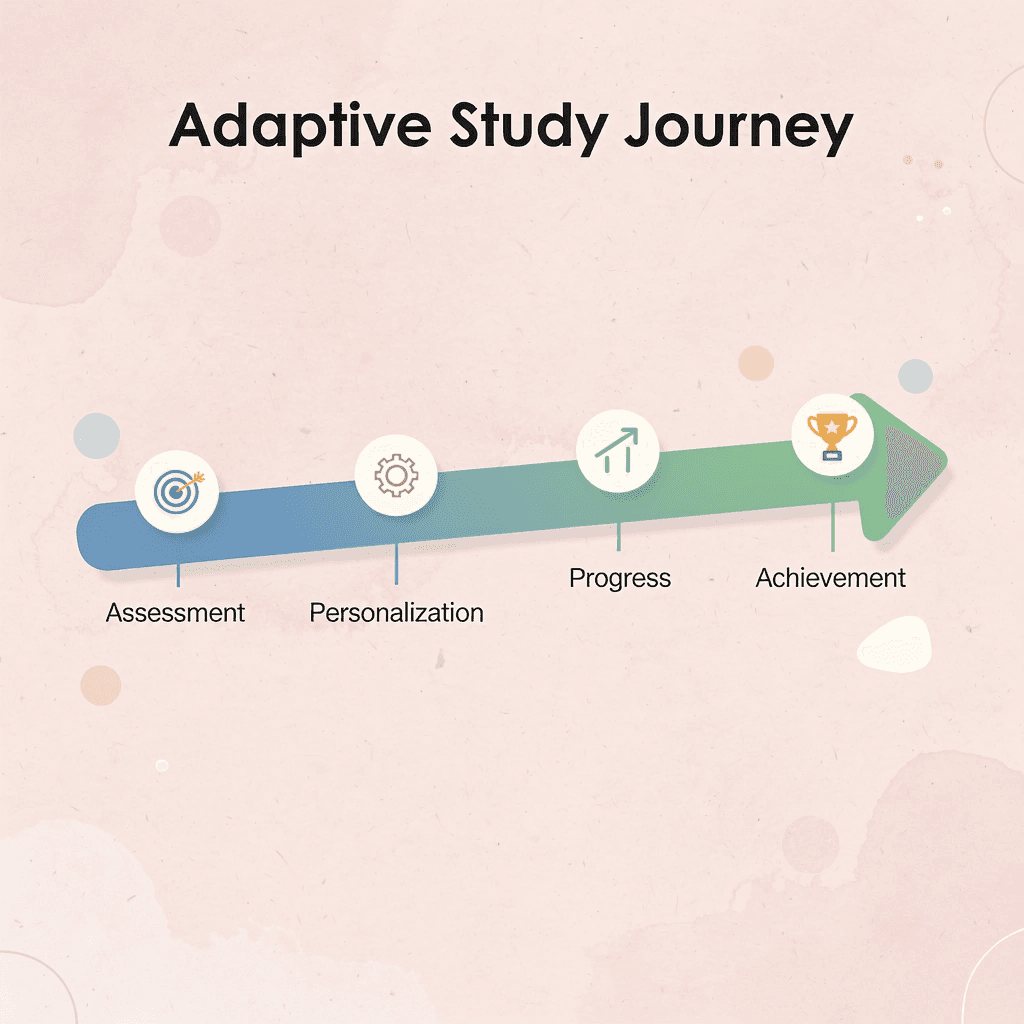 Infographic showing adaptive study journey progression