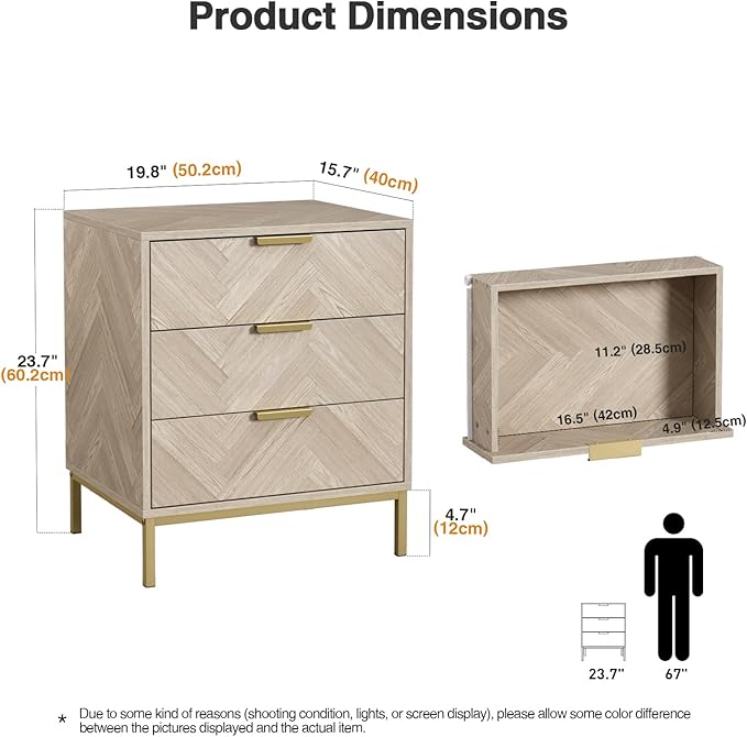 3 drawer oak nightstand – A stylish and functional furniture piece, perfect for any modern home.