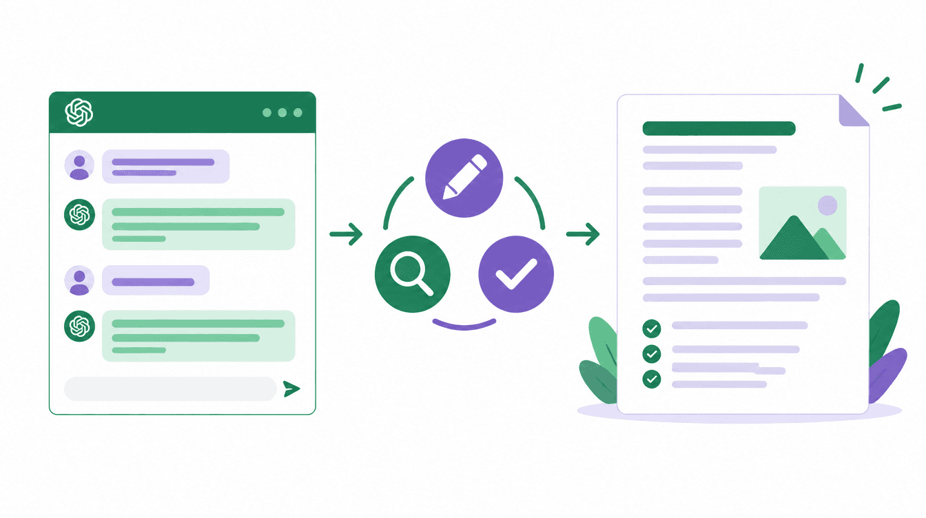 ChatGPT content optimization overview showing why AI-generated text needs editing before publishing