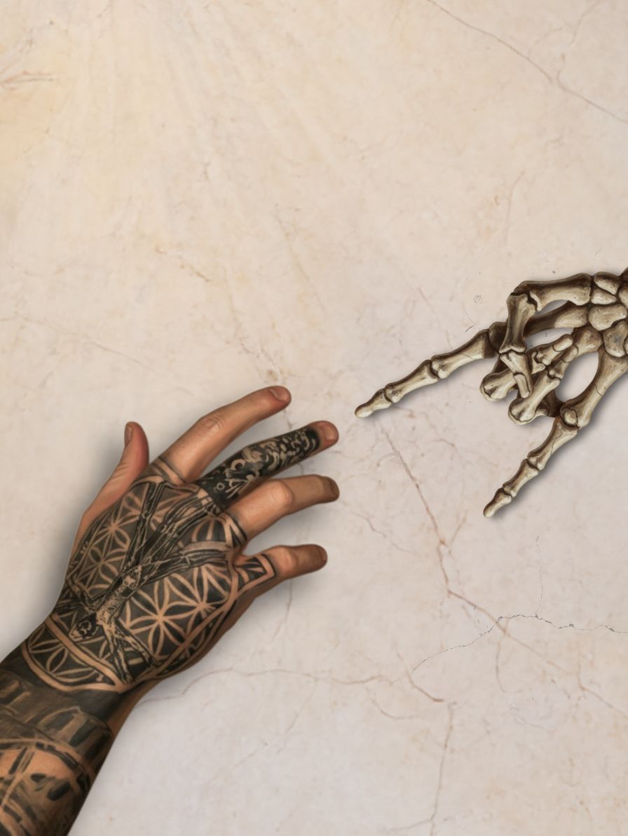 Female hand shows a card