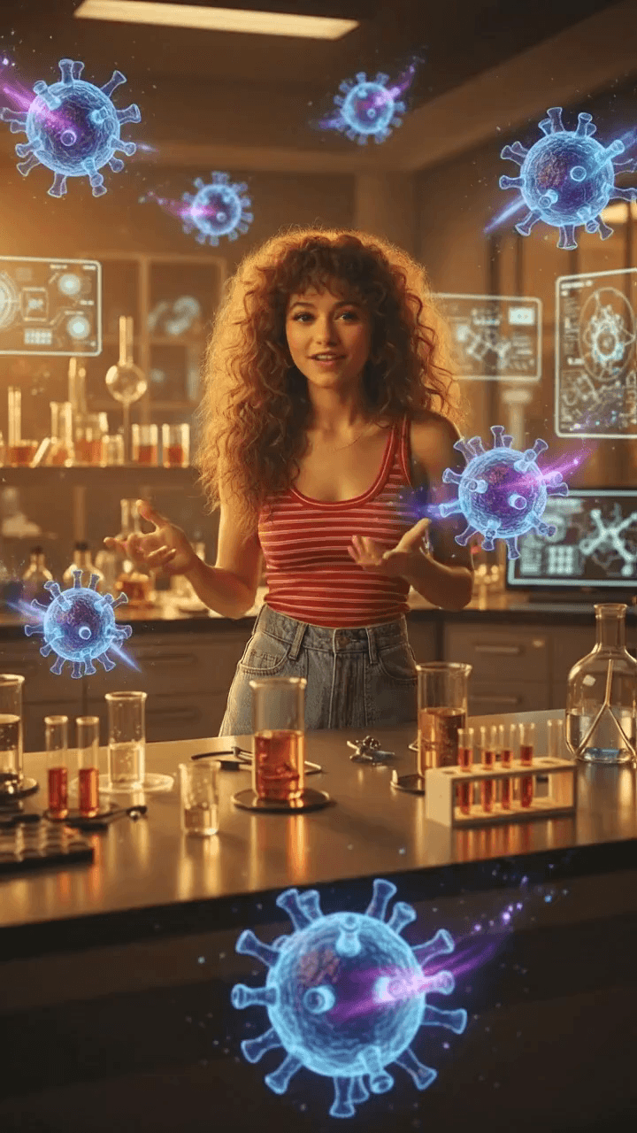 Bacteriophages Three Superpowers Explain - Educational AI video template for tutorials on YouTube Shorts