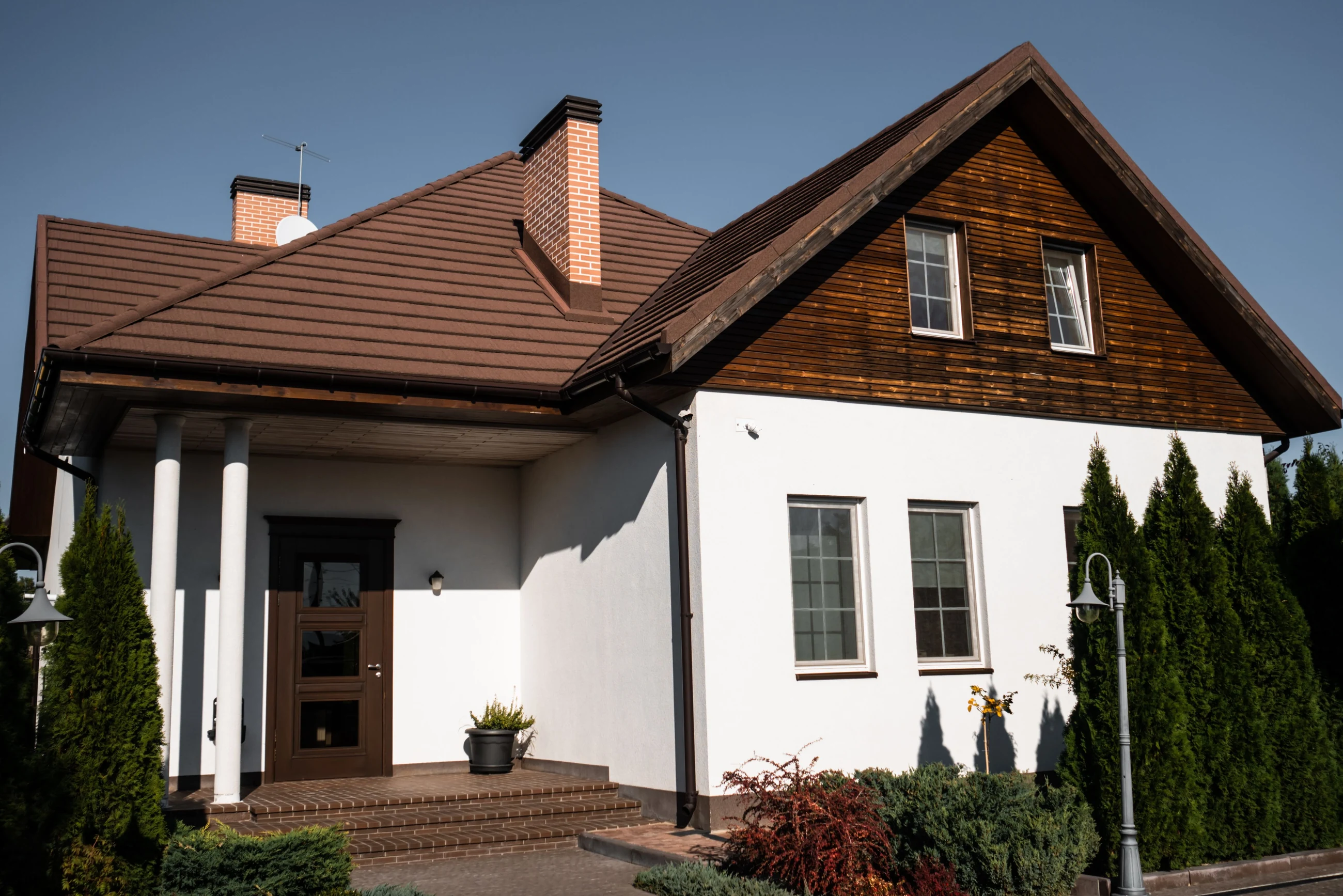 Modern home with a pitched roof