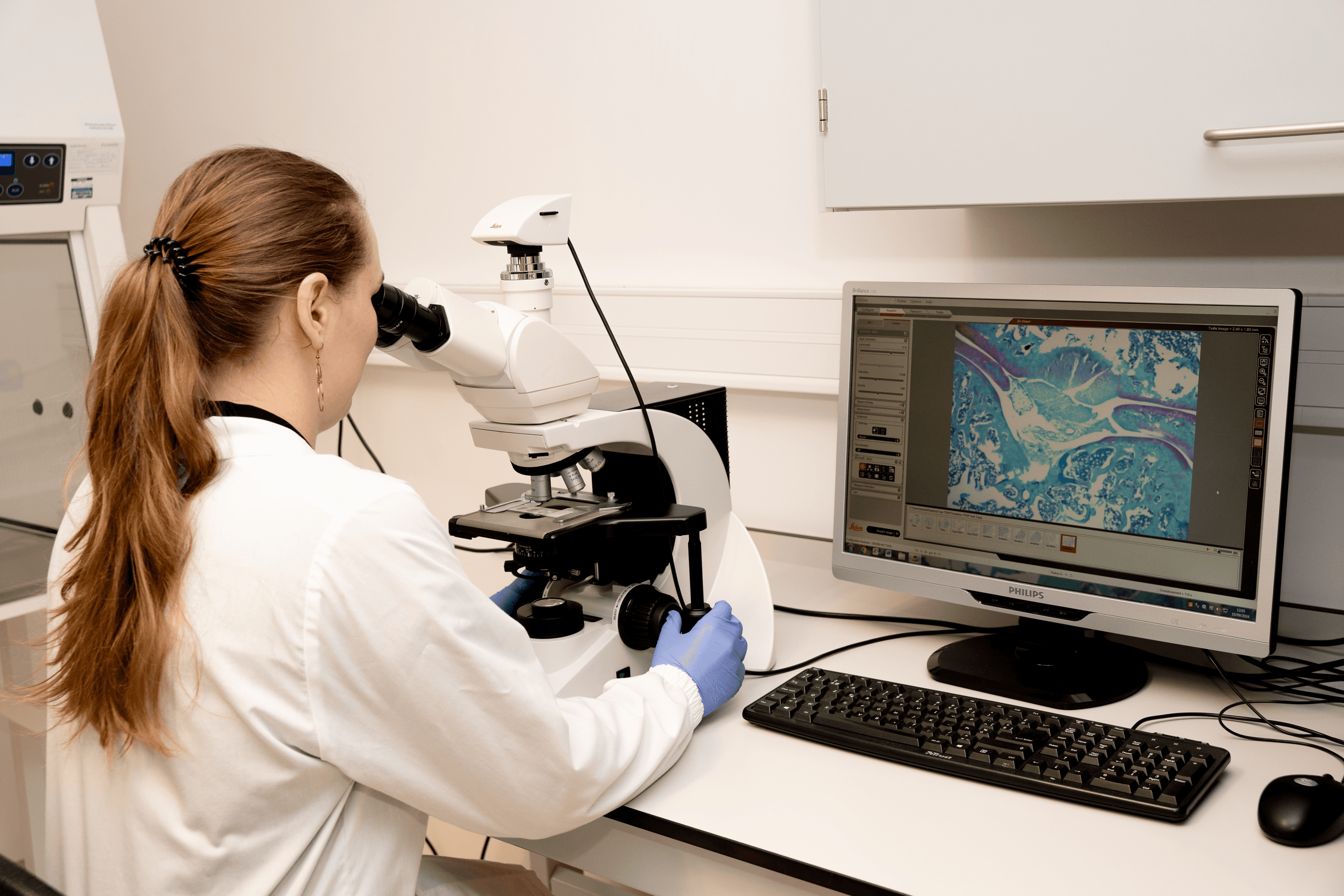 Girl working in a lab