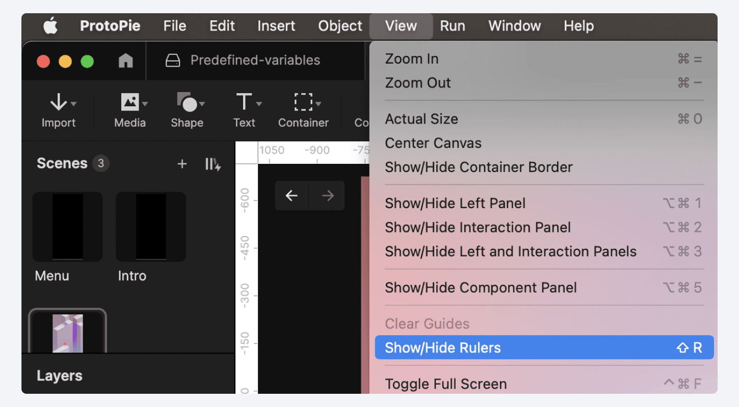 {'_type': 'localeString', 'en': 'Use Shift + R, or access this under View in the application menu.'}
