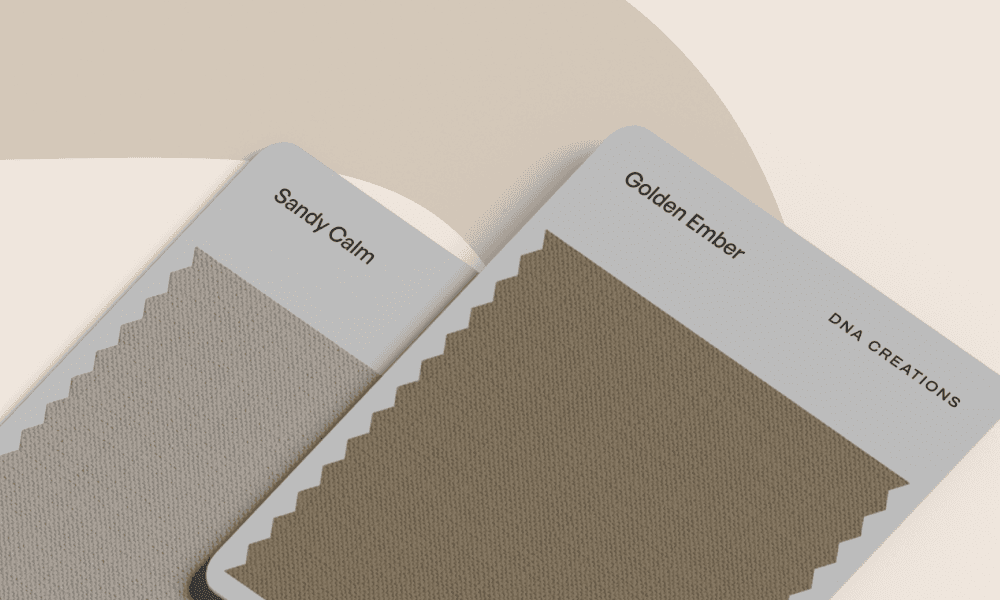 Two fabric color swatches.