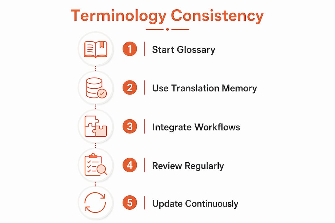 Infographic on terminology consistency steps
