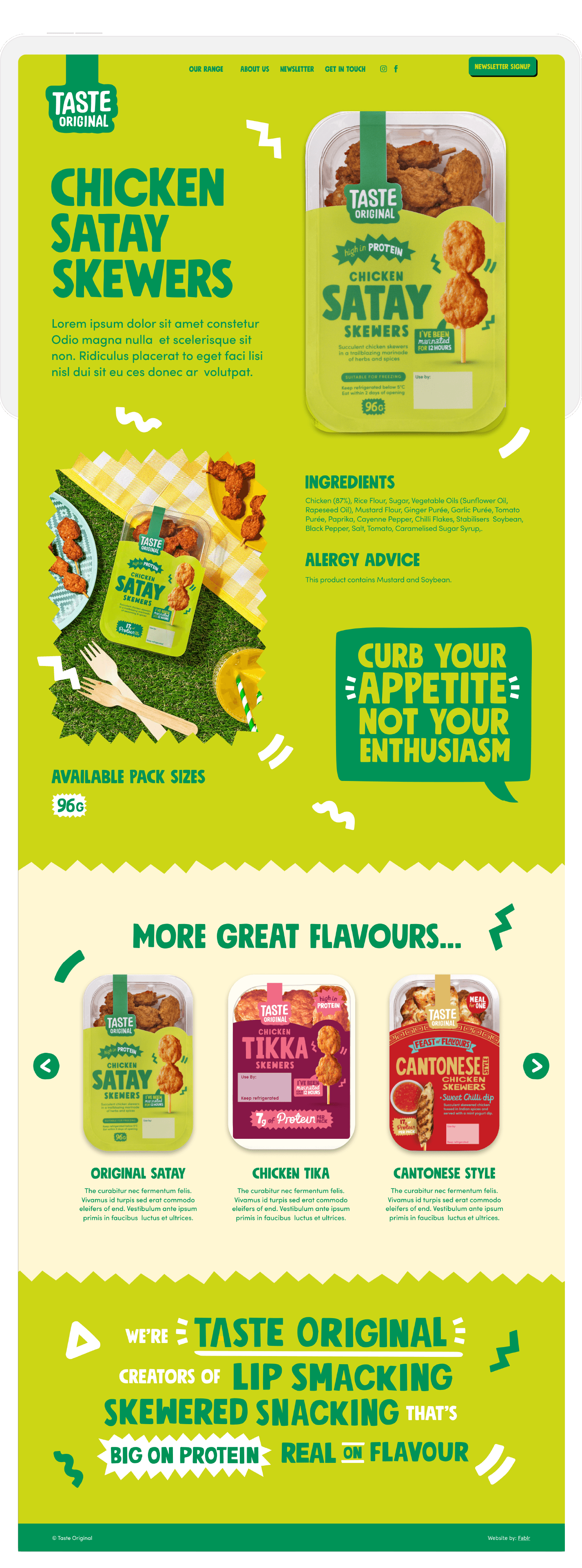 Taste Original Website Design