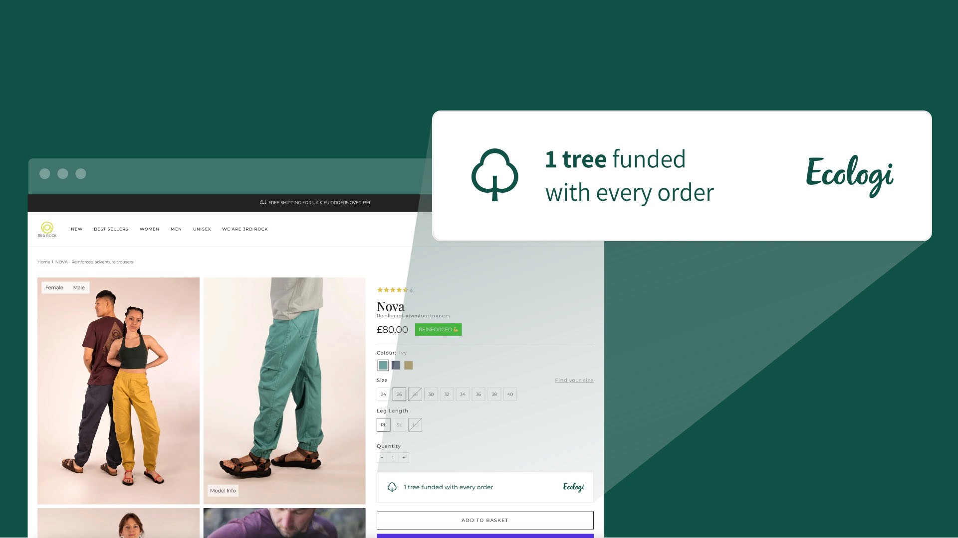 Ecologi widget on 3rd rock site