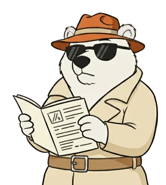 An illustration of a bear reading