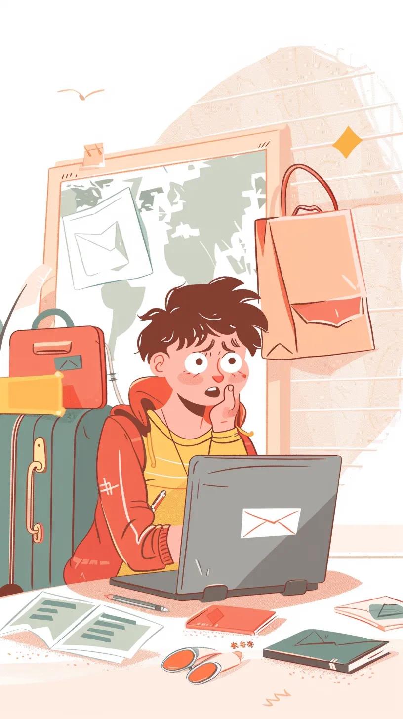 Person looking at a laptop with an email inbox, representing issues with eSIM email delivery