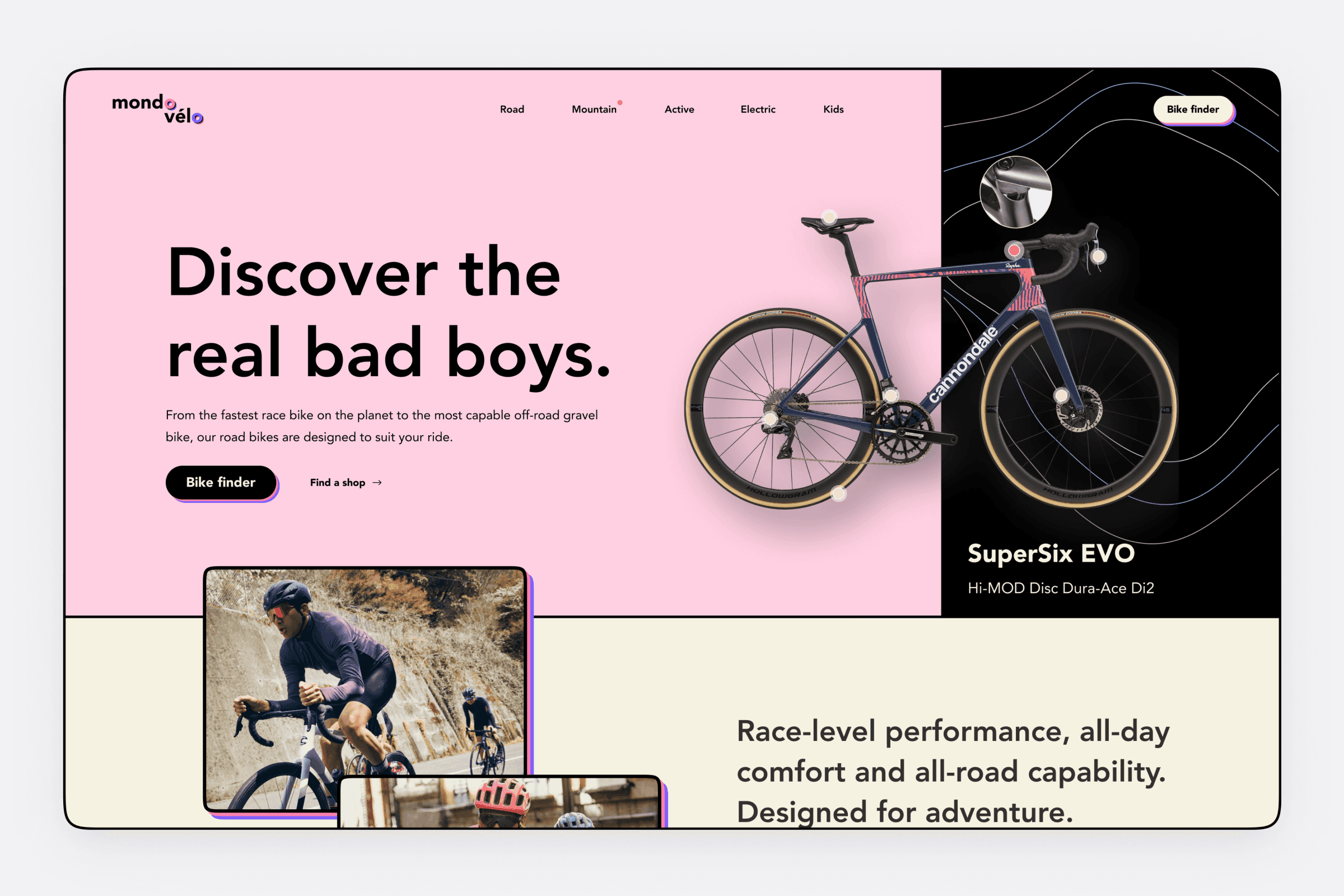 Mondo Velo landing page