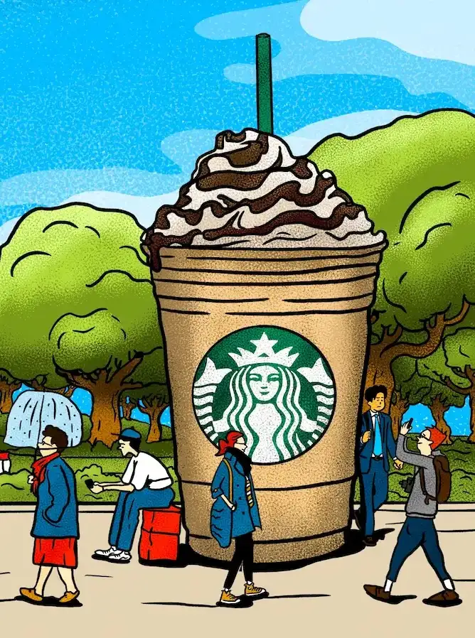 Starbucks Park Illustration