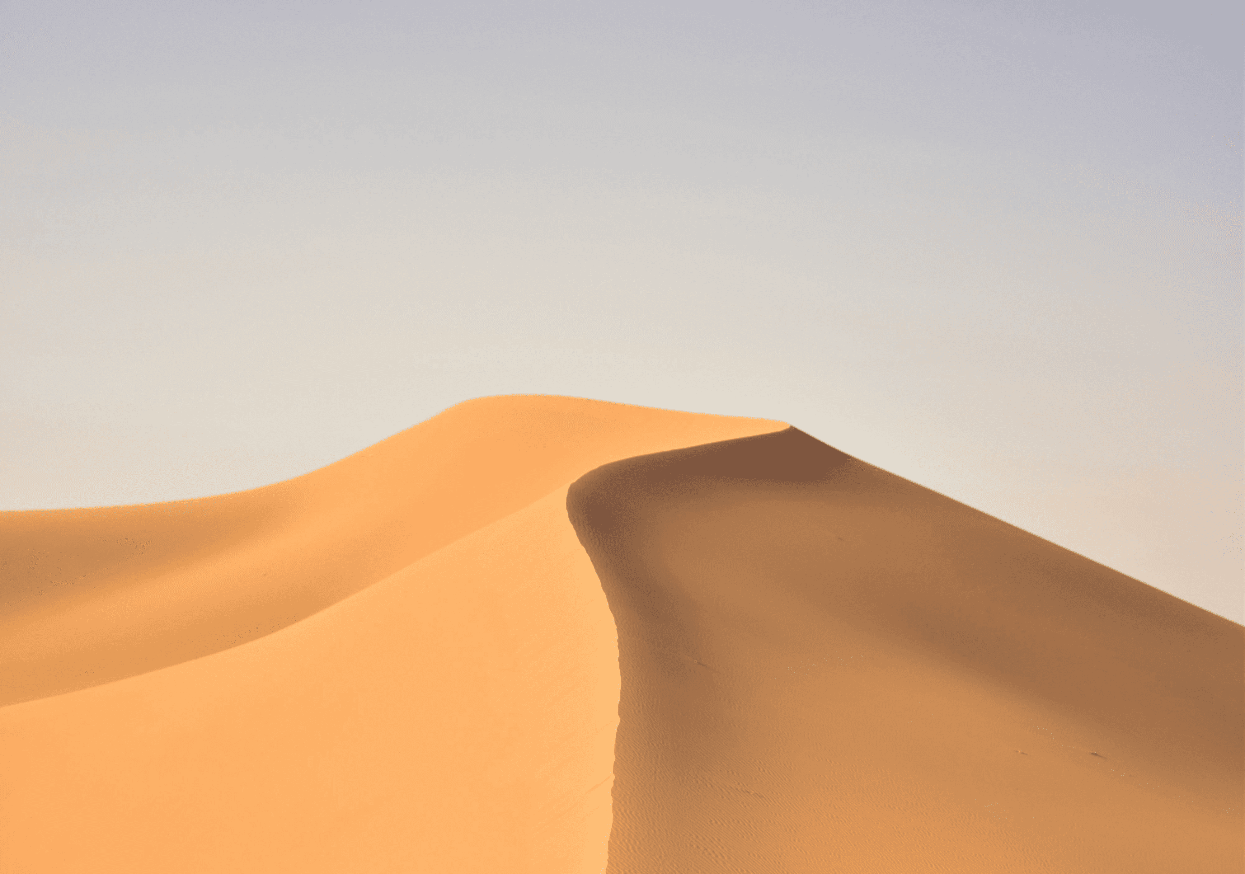 a man walking across a sandy desert with a surfboard