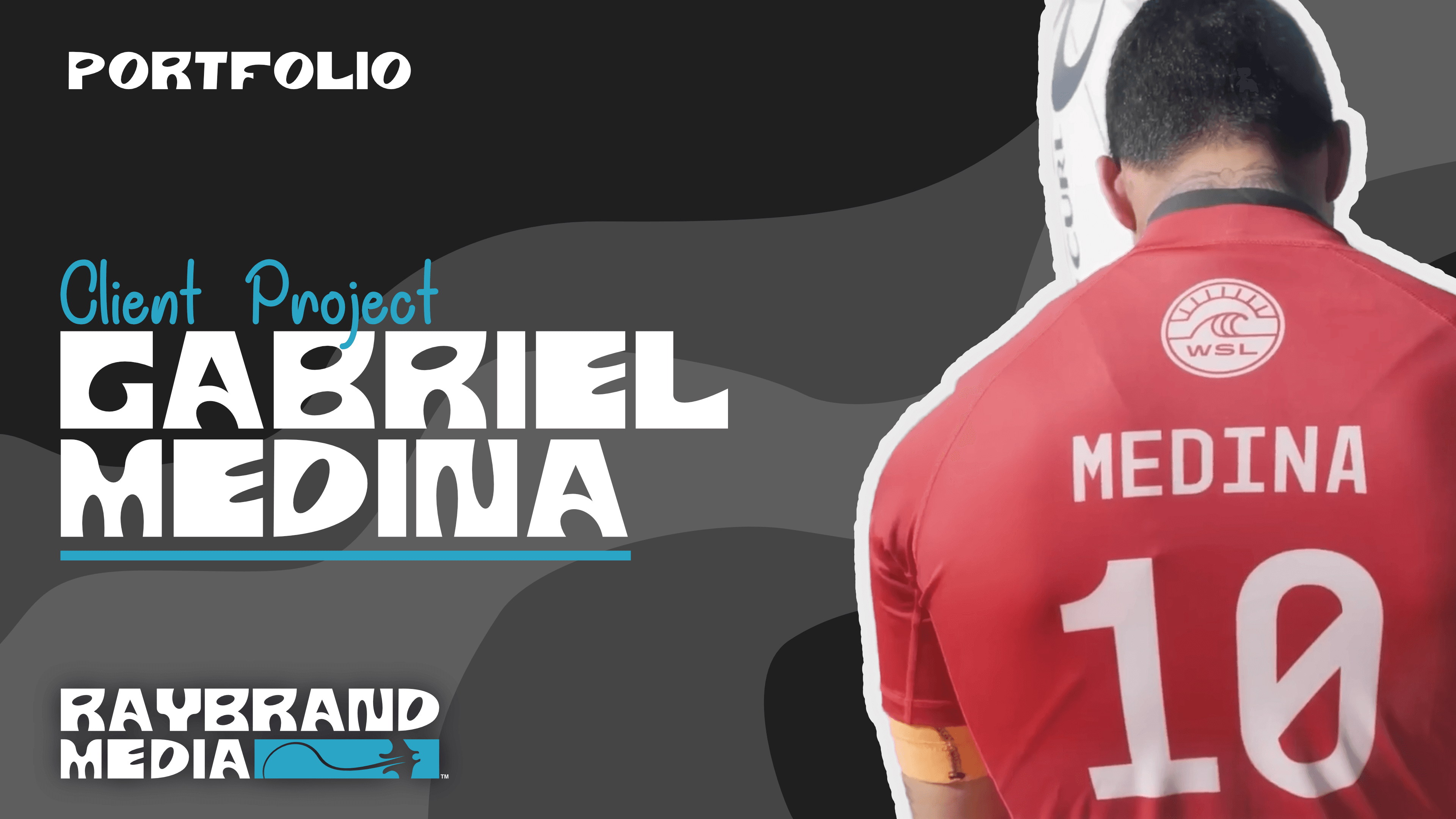 Portfolio thumbnail for Gabriel Medina videography project by Raybrand Media, showcasing action sports filming, athlete content production and branded video work