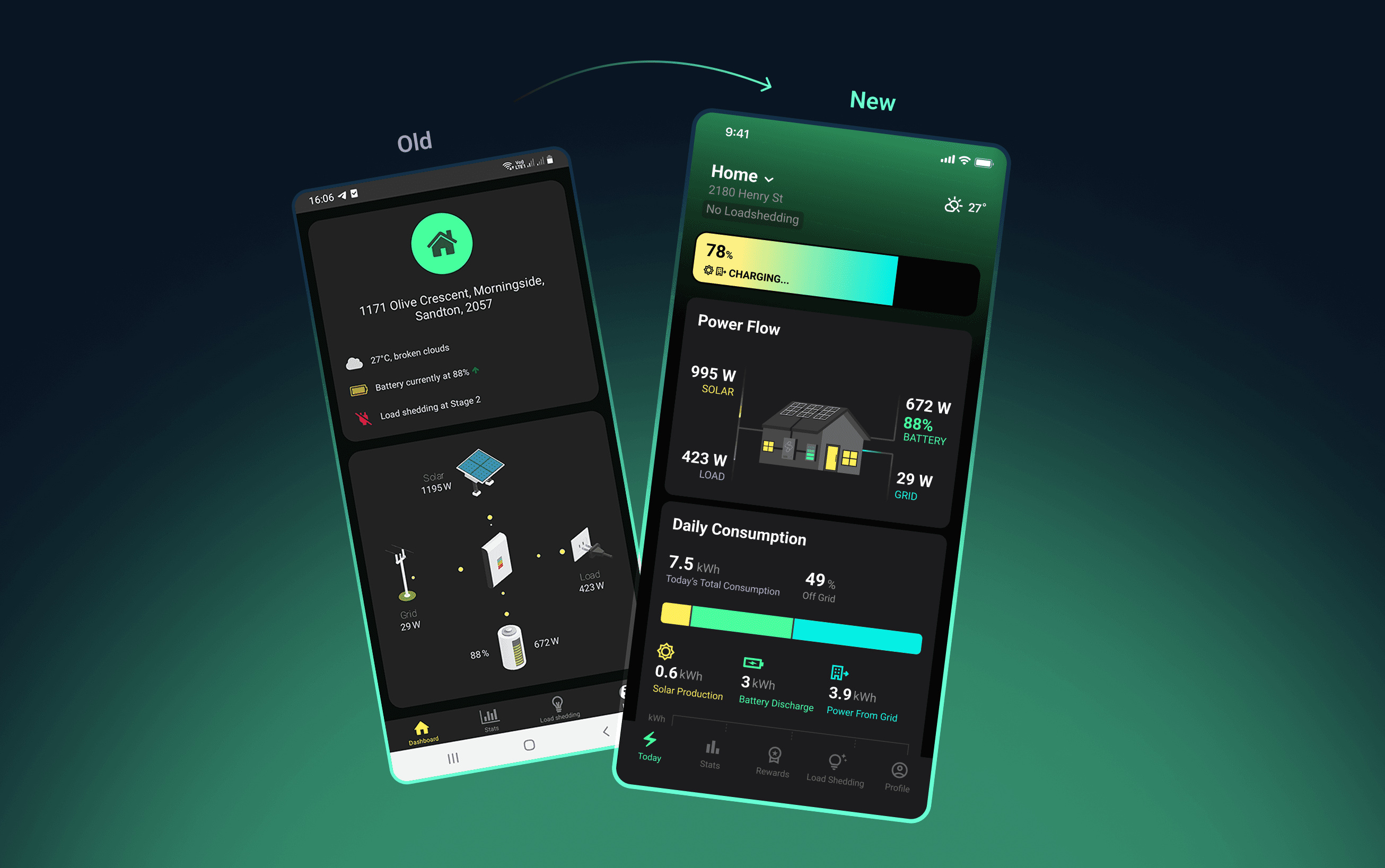 An old vs new comparison of the home tab