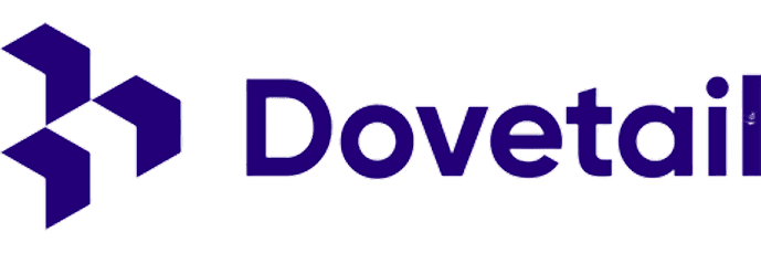Dovetail in prurple text and their logo