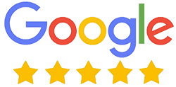 Google Zeichen mit 5 Sternen Bewertung als Referenz für die Kundinnen und Kunden der Kocher Immobilien AG