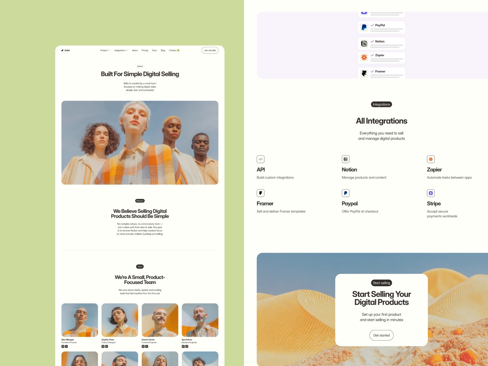 Sellio — SaaS Digital Products Framer Template