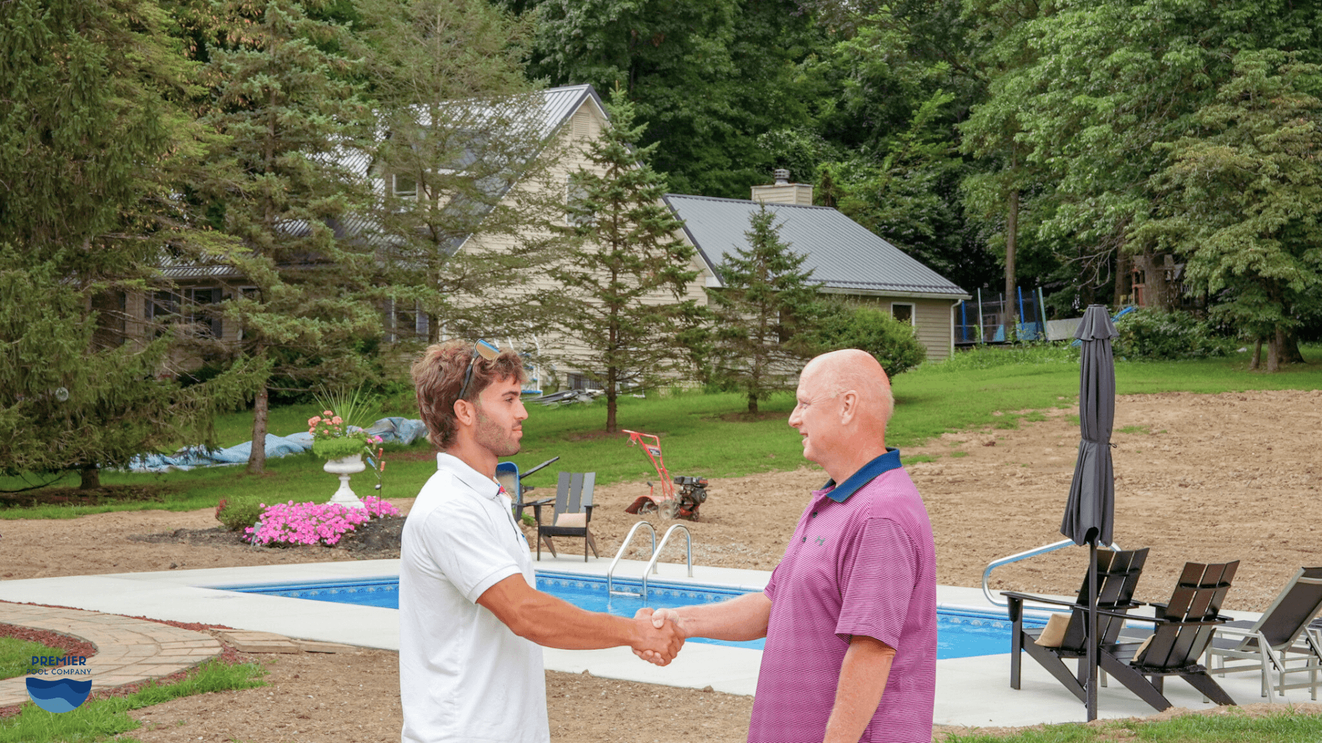 Vinyl liner inground pool installation showing excavated shell, wall panels, and equipment that drive total installed cost