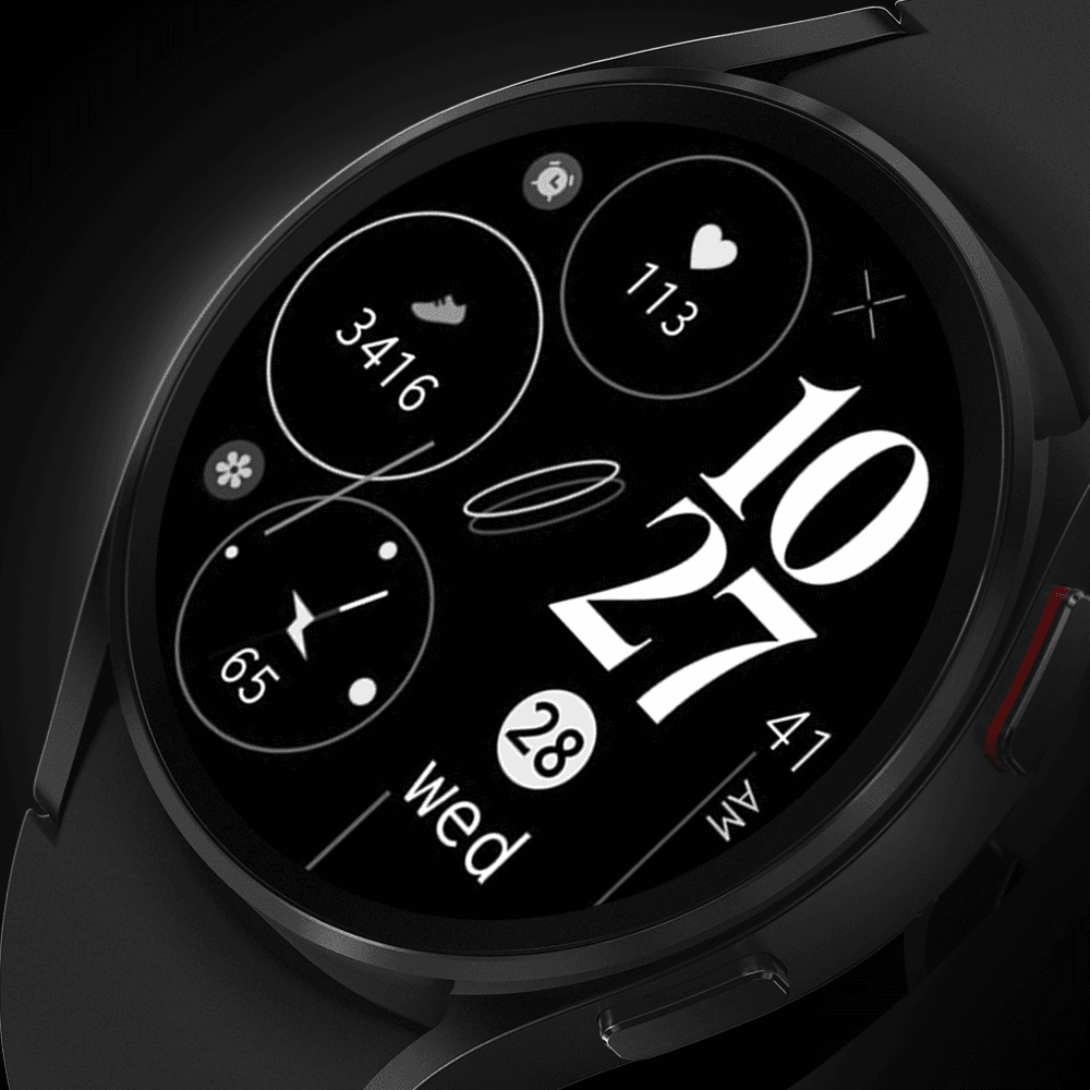 Galaxy watch displaying a digital watch face
