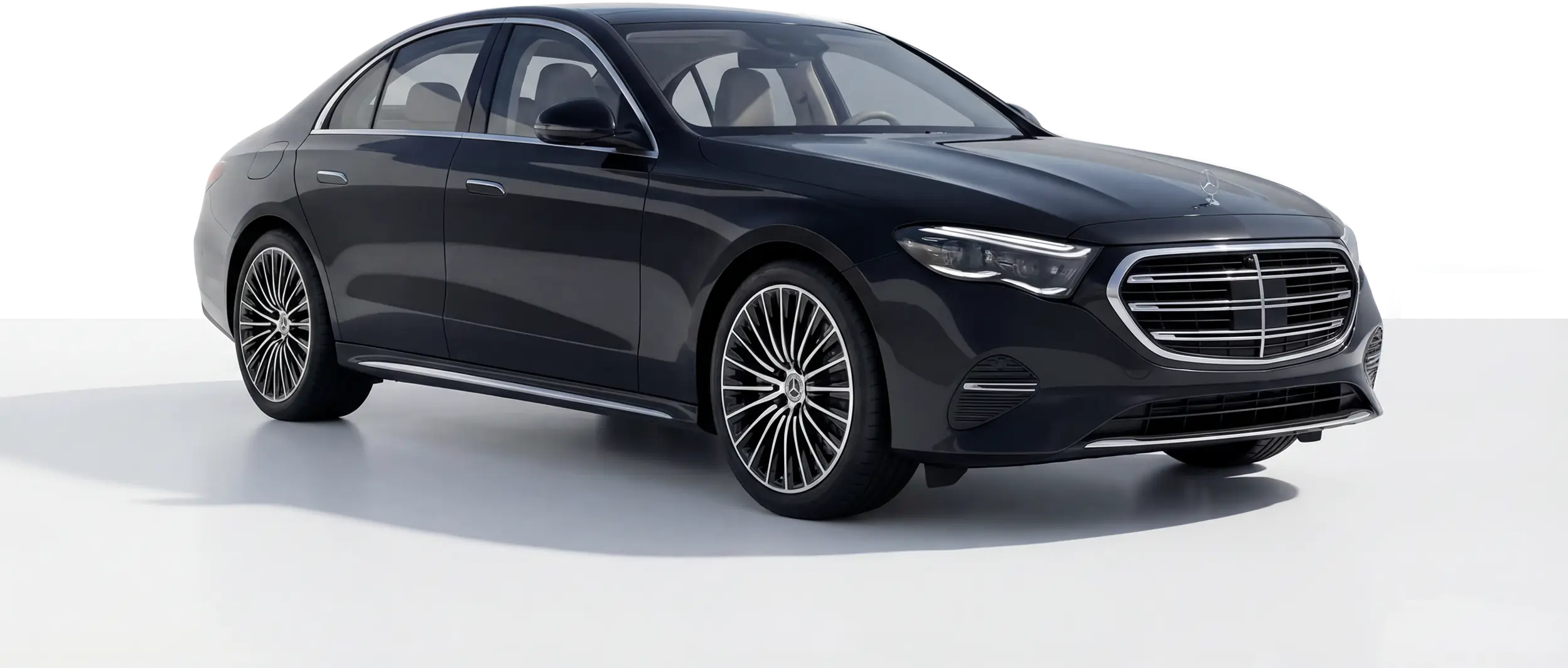 Mercedes Classe E noire berline de luxe pour transfert aéroport et déplacements professionnels Paris