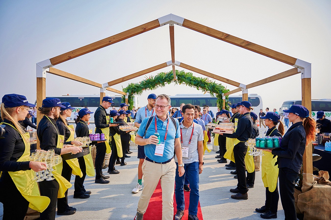 Arrival drinks at the opening of Brisbane Airport's newest runway