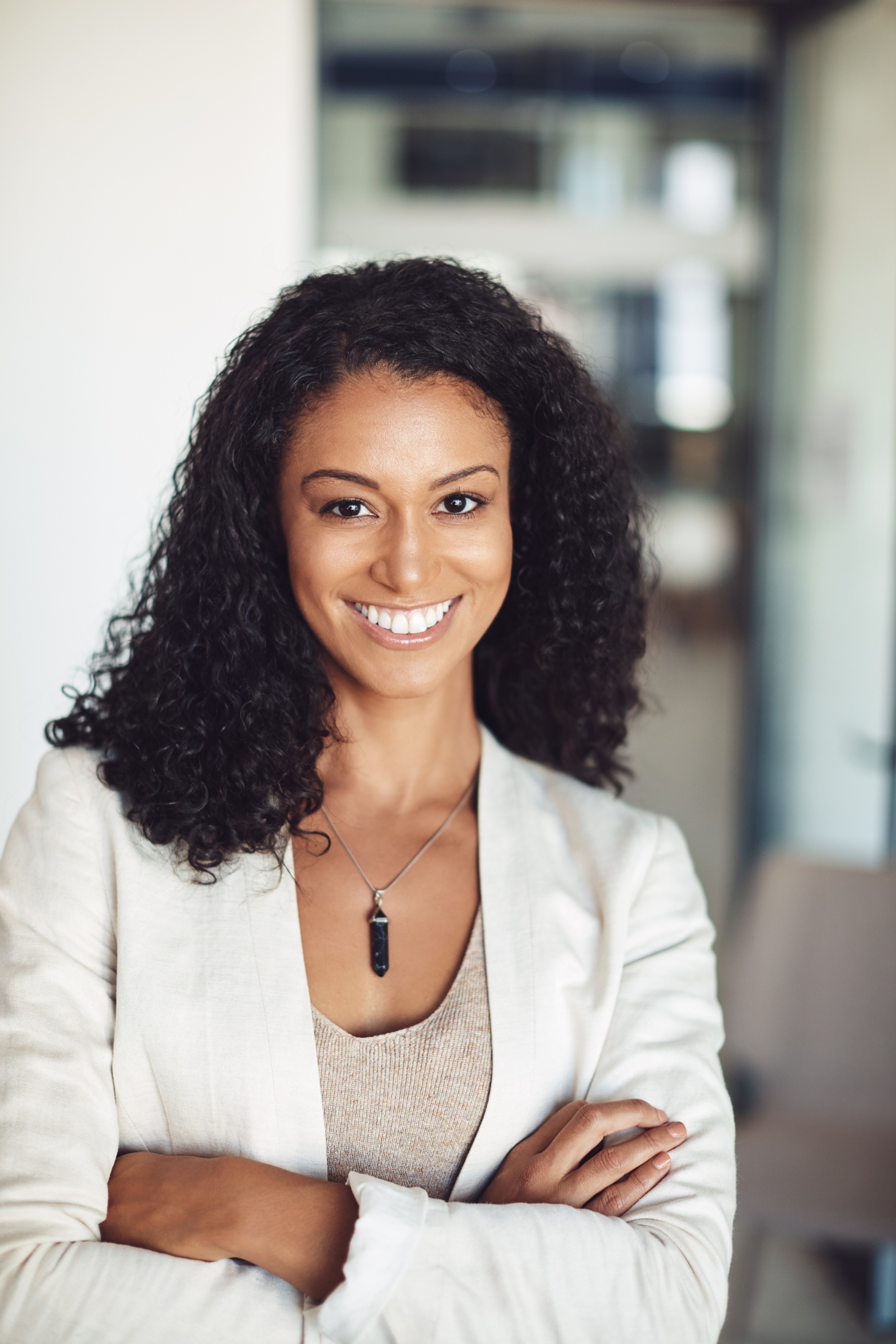 woman posing smiling
