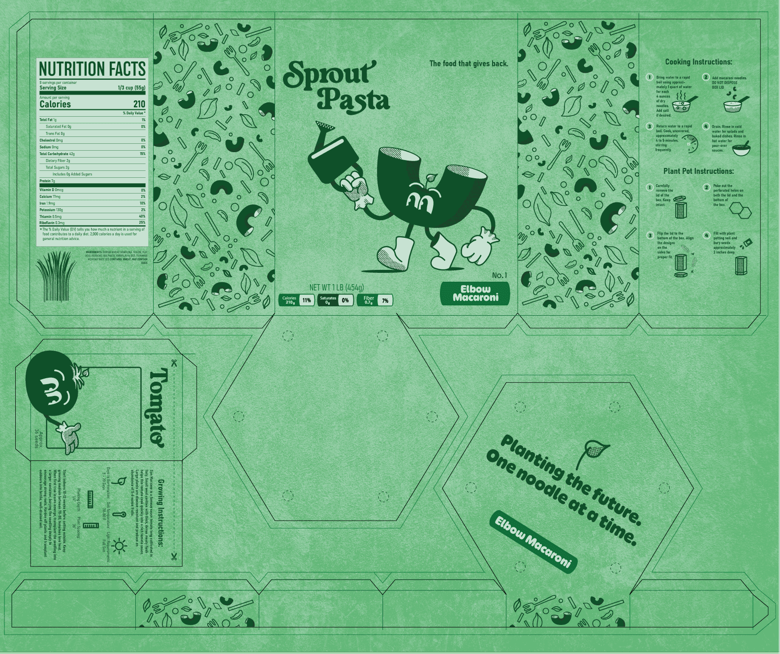 Design layout blueprint for Sprout Pasta