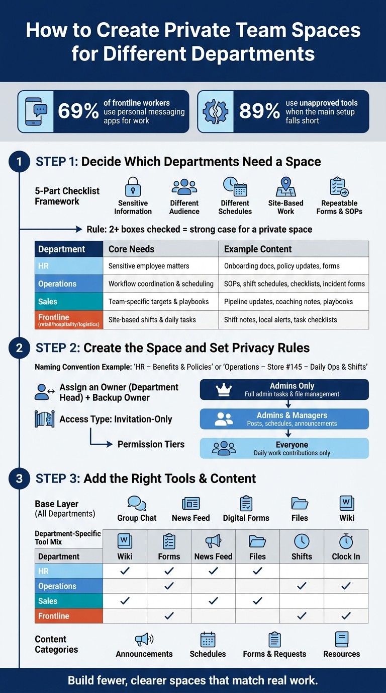 How to Set Up Private Team Spaces by Department (Step-by-Step)