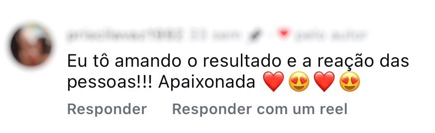 Print de depoimento de paciente
