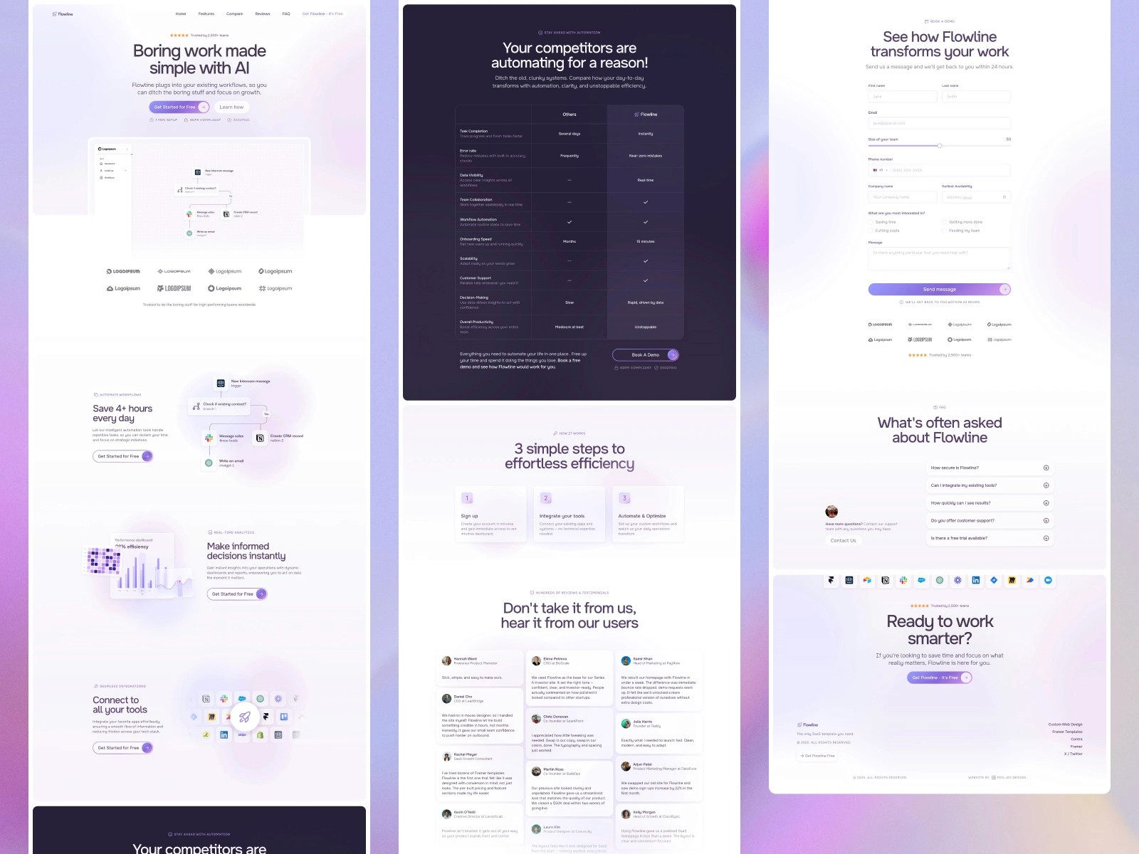 Flowline — 现代渐变 SaaS 产品官网设计灵感