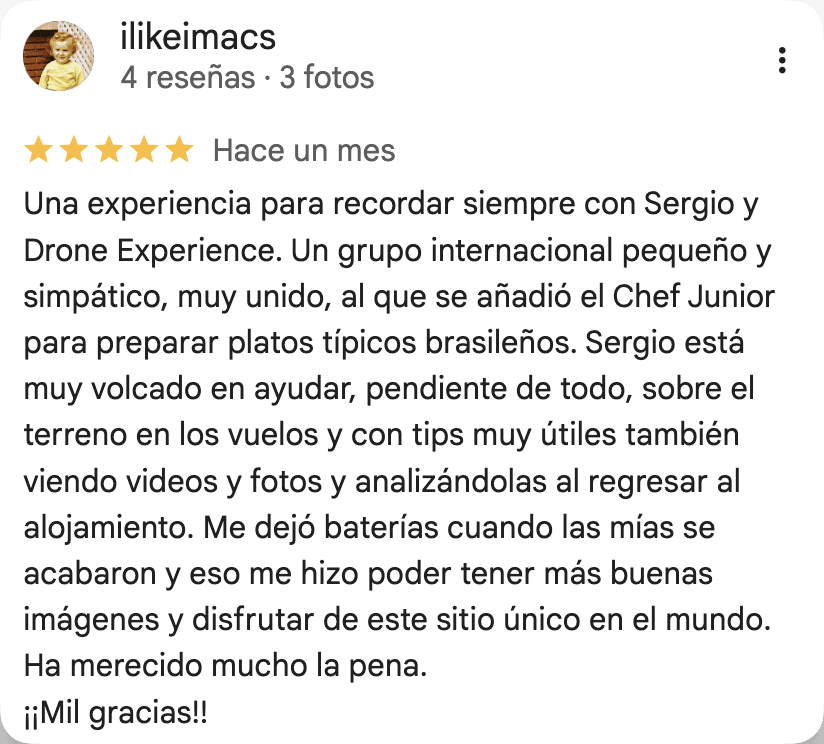 Captura de reseña de Google 1