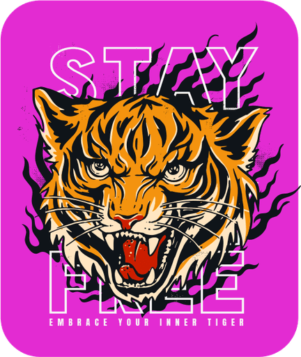 a tiger design in neon style