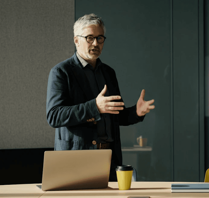 people standing inside city building