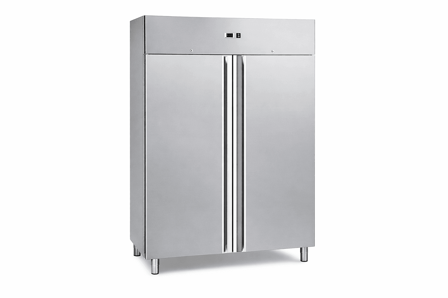 Дводверна холодильна шафа BLUELINE GN1416TN з нержавіючої сталі для професійної кухні