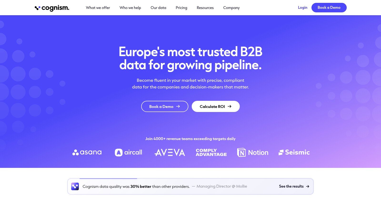 Cognism homepage screenshot