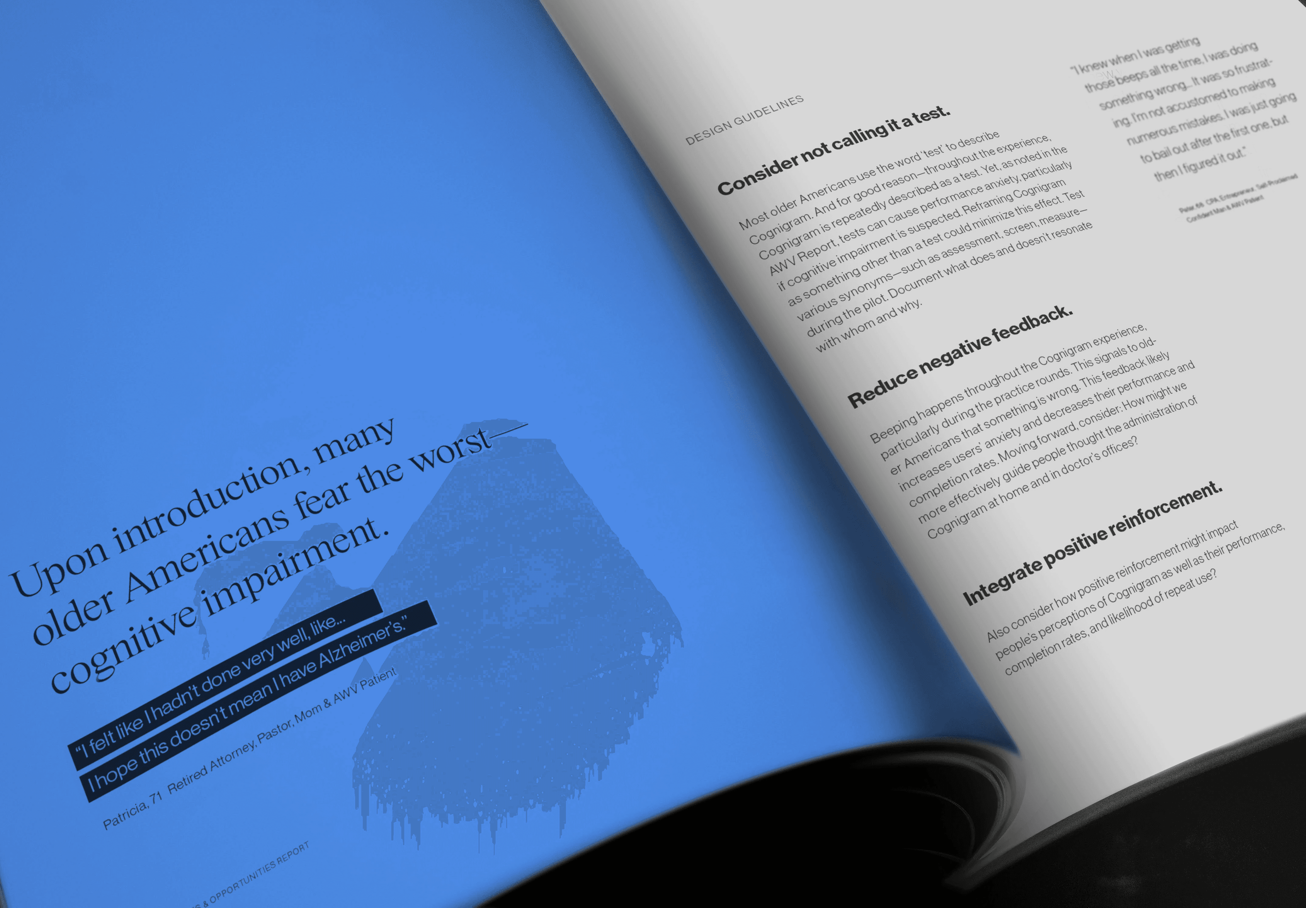 Page from CX Transformation Toolkit featuring qualitative insights and design guidelines