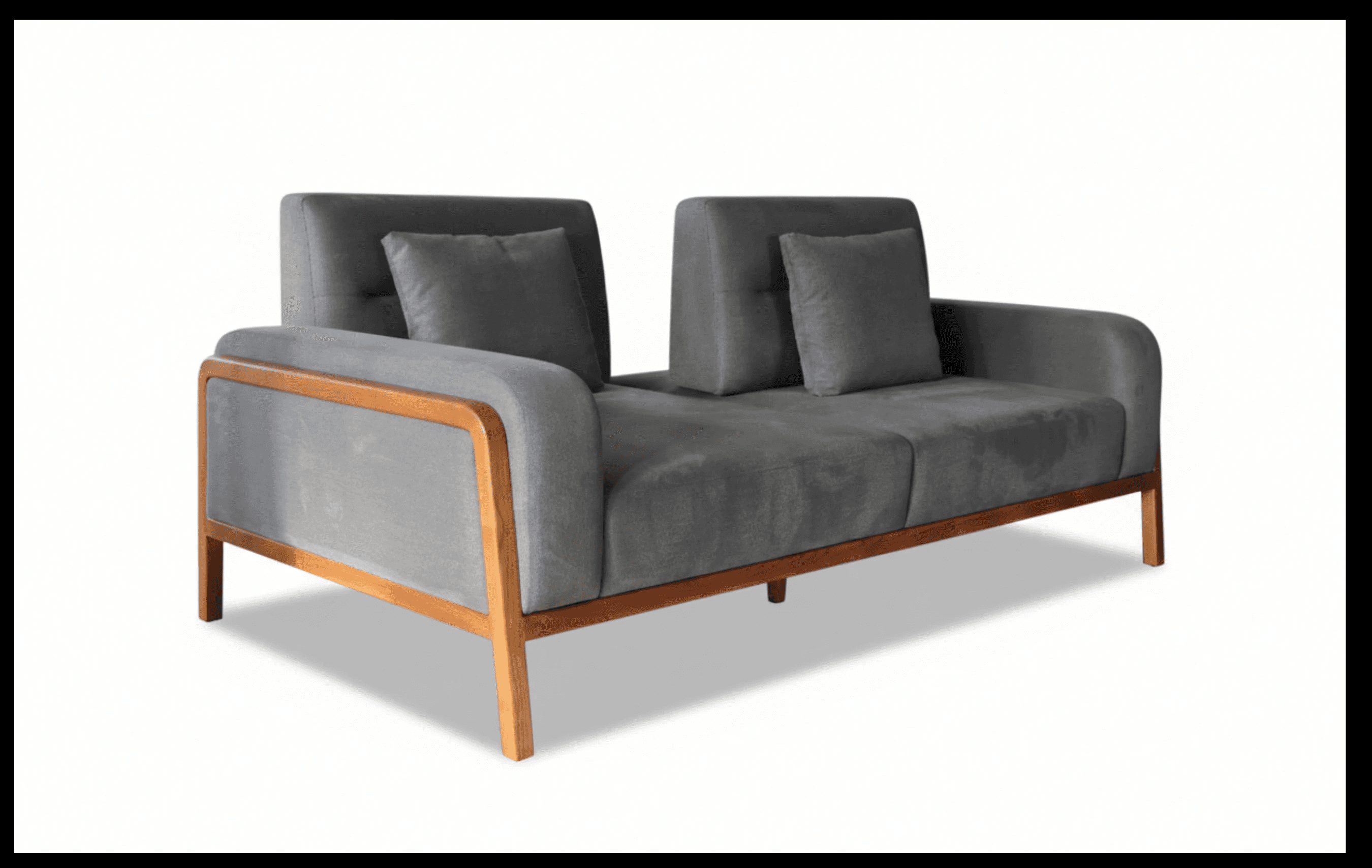 Plum velvet 3-seater with channel tufting and gold-toned legs.