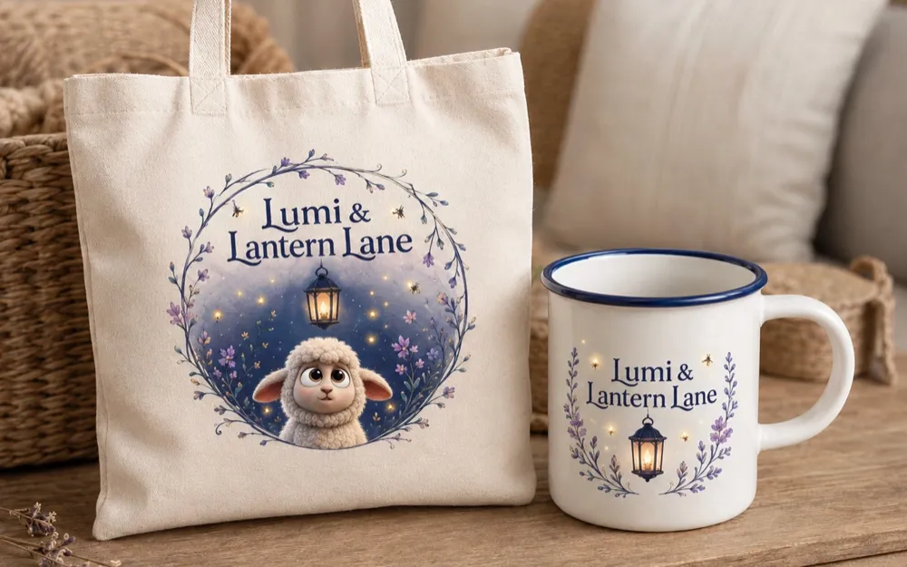 Lumi & Lantern Lane mug and canvas bag