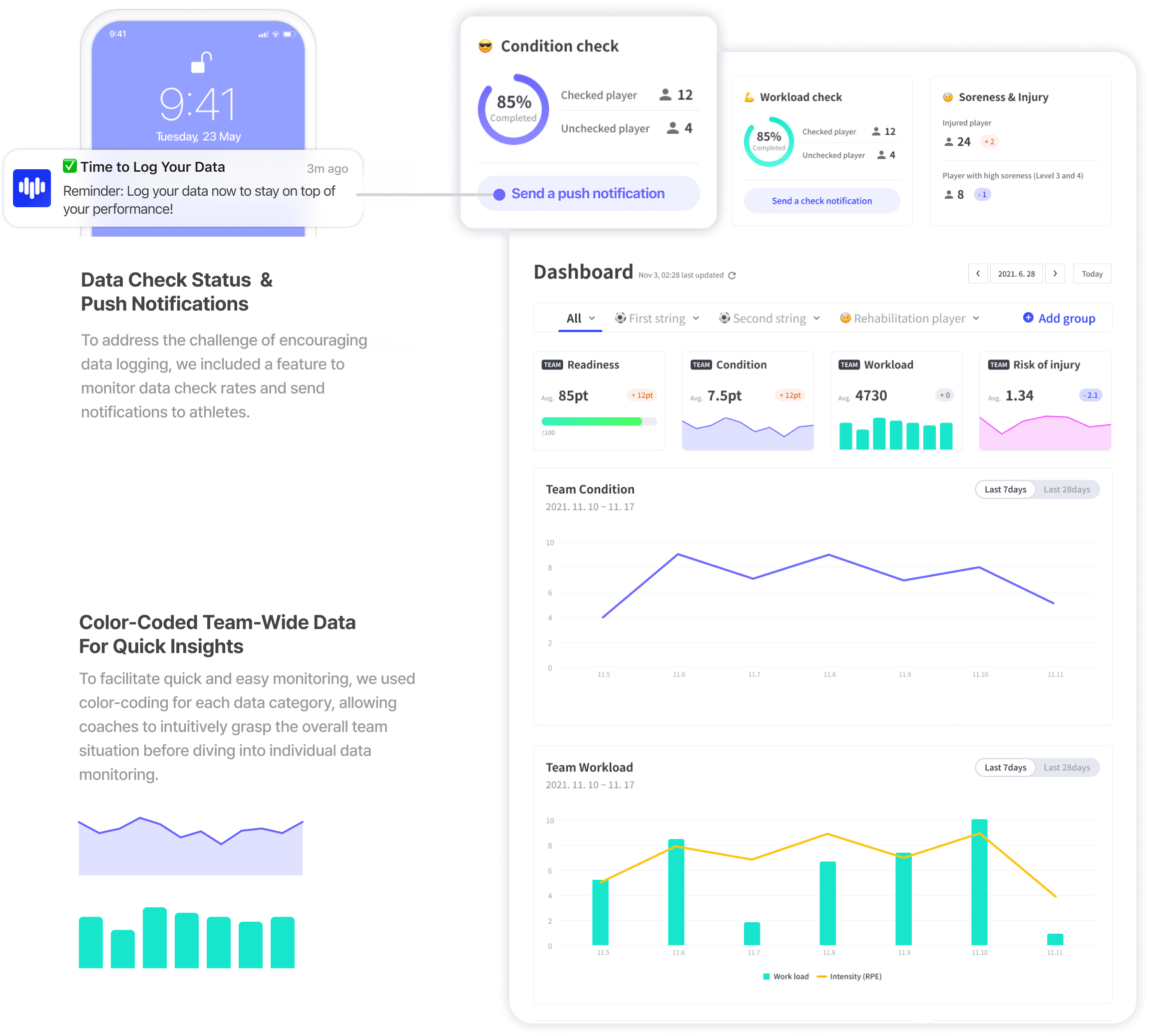 Dashboard with Efficient Athlete Check Management