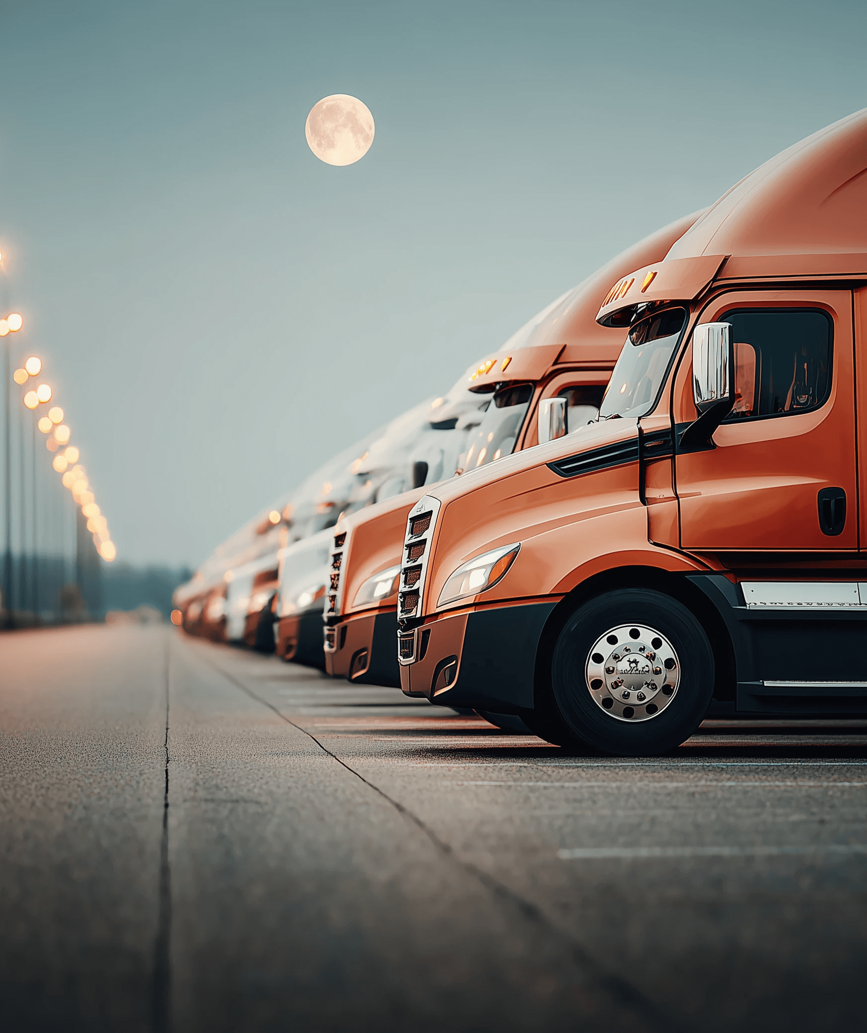 rows of freight truck