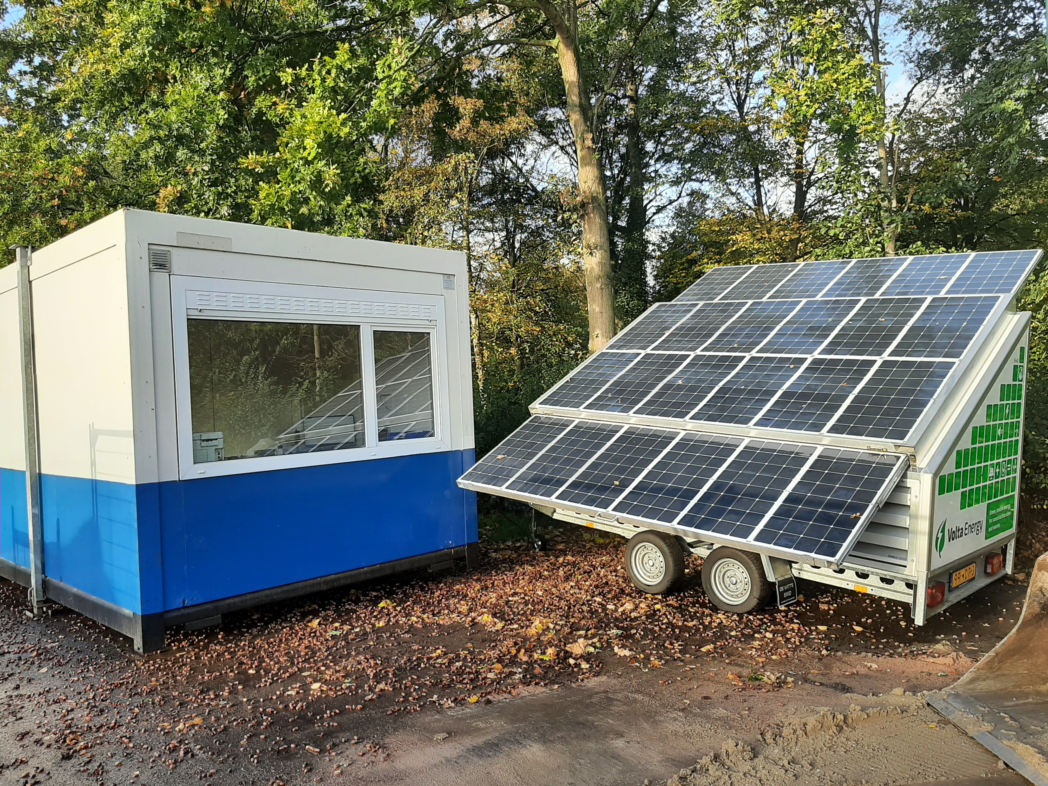 Solar generator at construction site