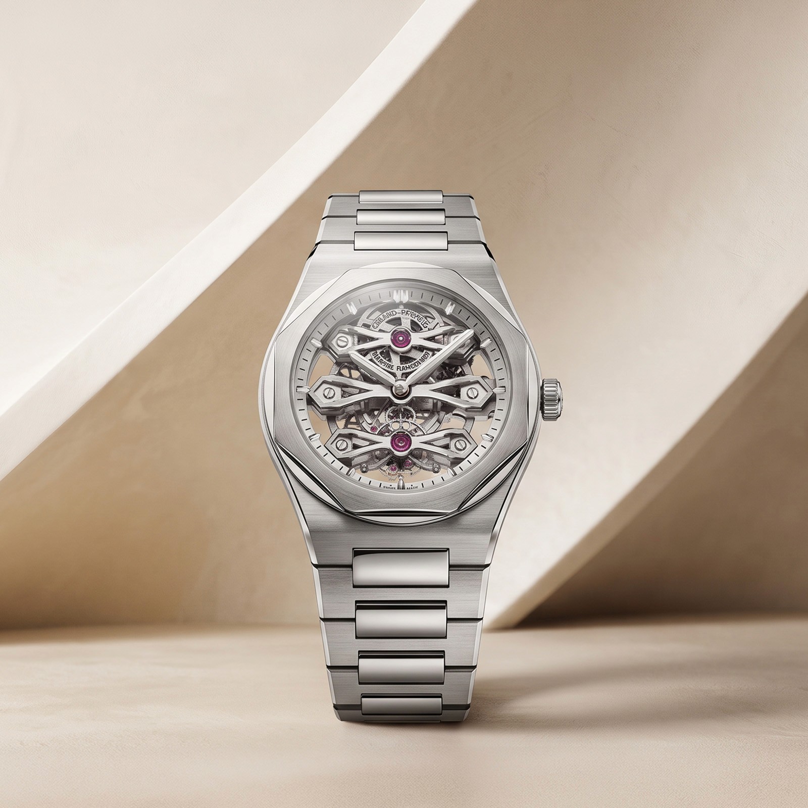 A classic silver watch with a black leather strap