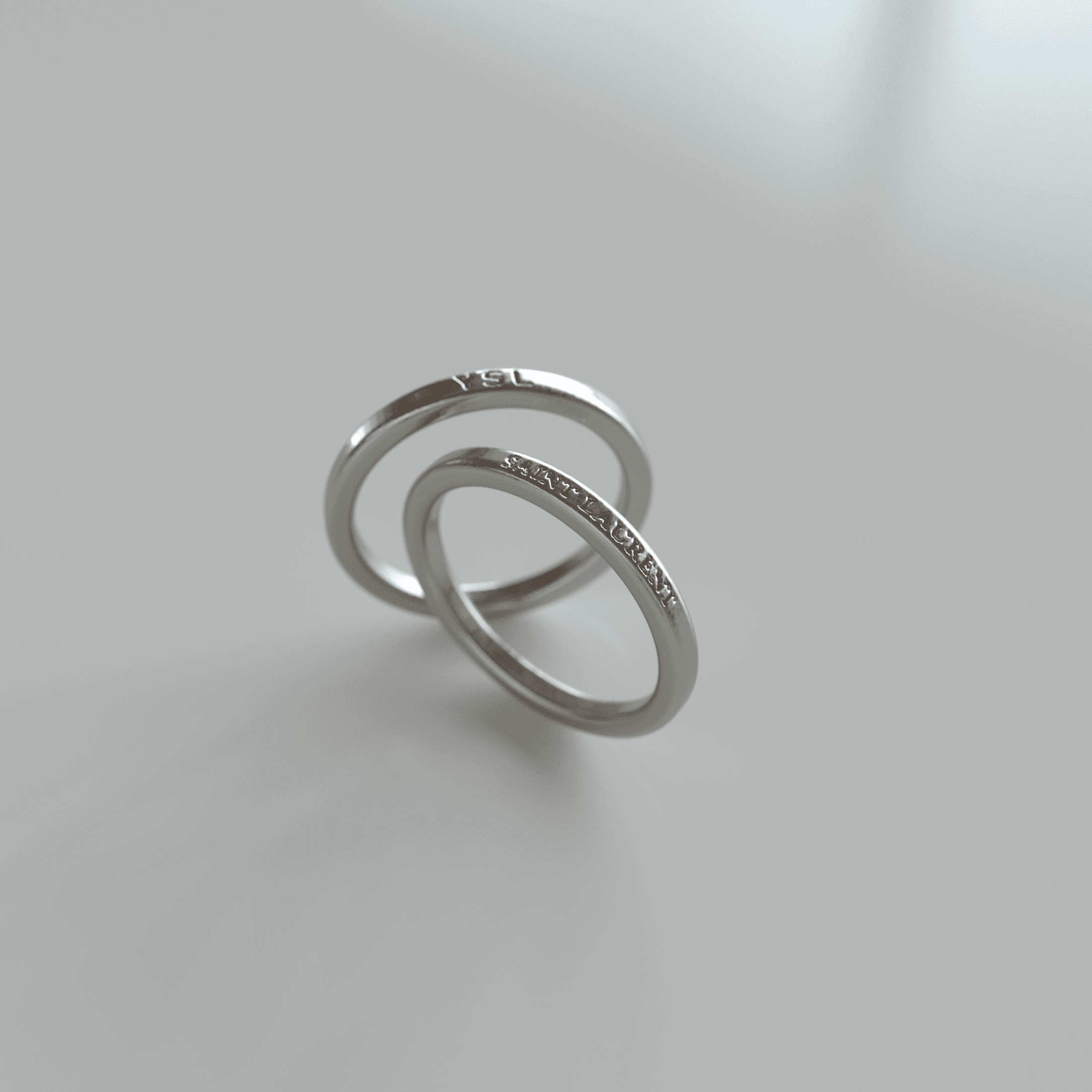 3D Redner of Silver YSL Rings