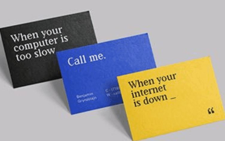 black blue yellow business card
