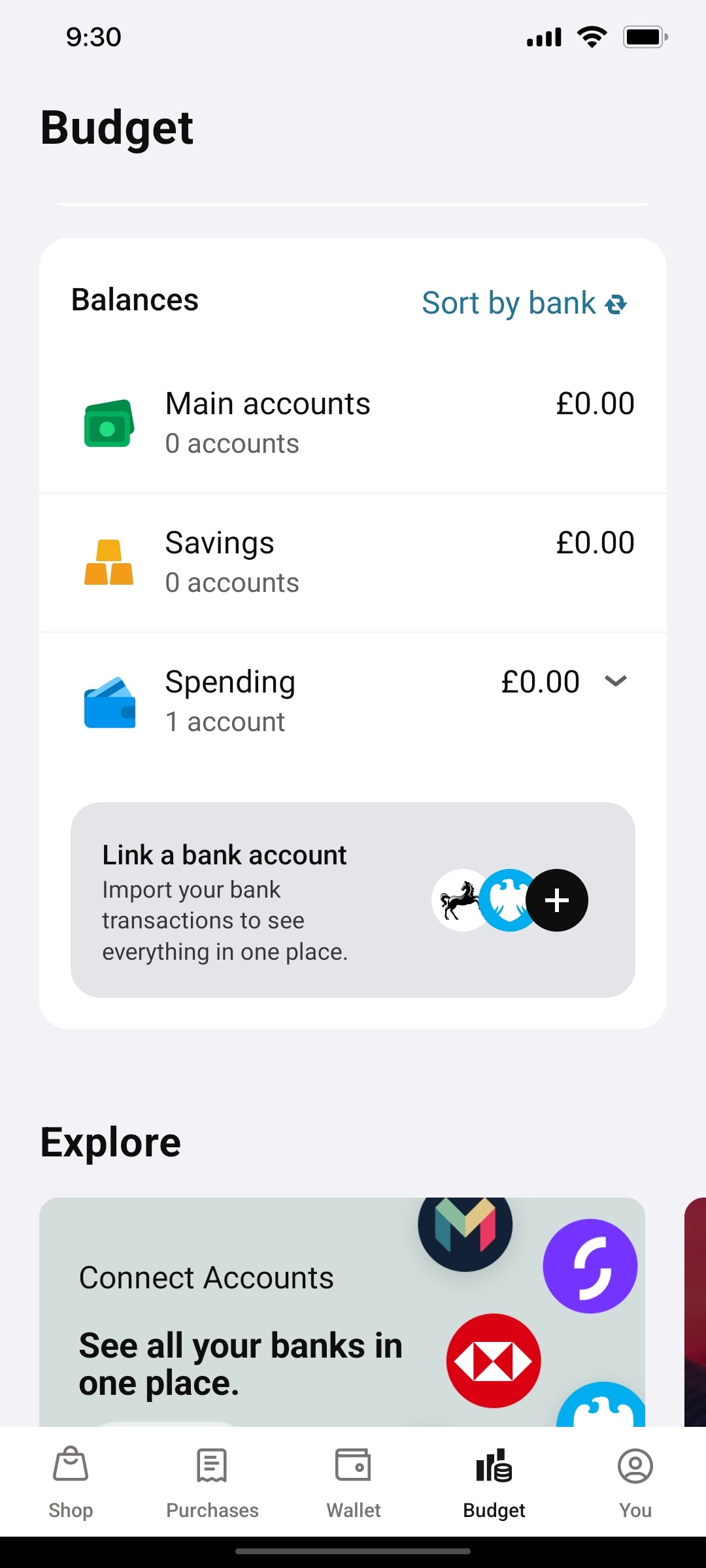 Klarna  Balance page Screen